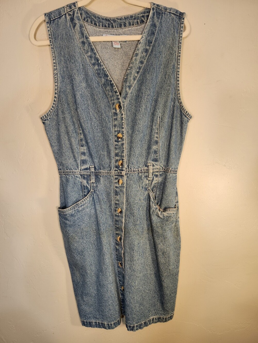 Gloria Vanderbilt Vintahe Light Blue Sleeveless Denim Dress
